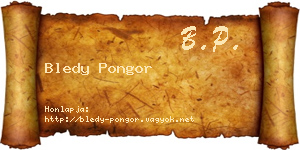 Bledy Pongor névjegykártya